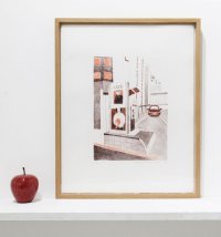 箕輪麻紀子リトグラフ作品『パーキング』
