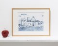 箕輪麻紀子リトグラフ作品『Pizza House』