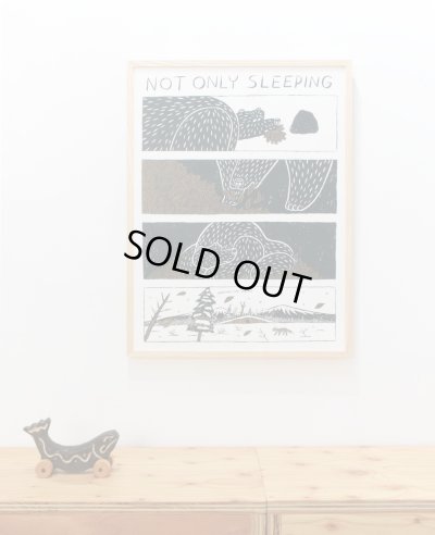 画像1: SILK SCREEN POSTER "NOT ONLY SLEEPING" / オカタオカ OKATAOKA 