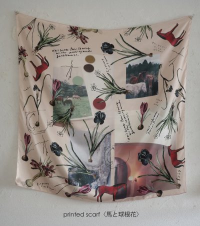 画像2: 【オーダー商品（8月末〜9月上旬頃発送）】printed scarf / vent de moe